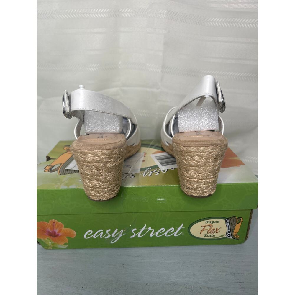 Easy Street Stargaze Espadrille Wedge Sandals White Womens Size 9M - Picture 9 of 11